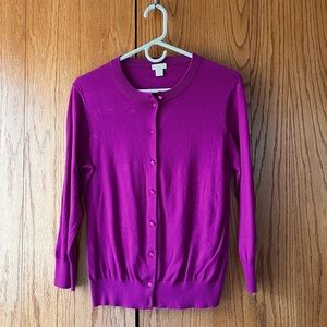 Magenta Clare Cardigan from J. Crew